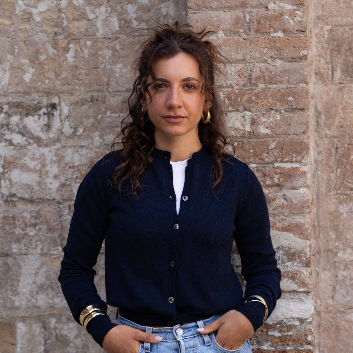 Le Cardigan en Laine Mérinos — Bleu Marine