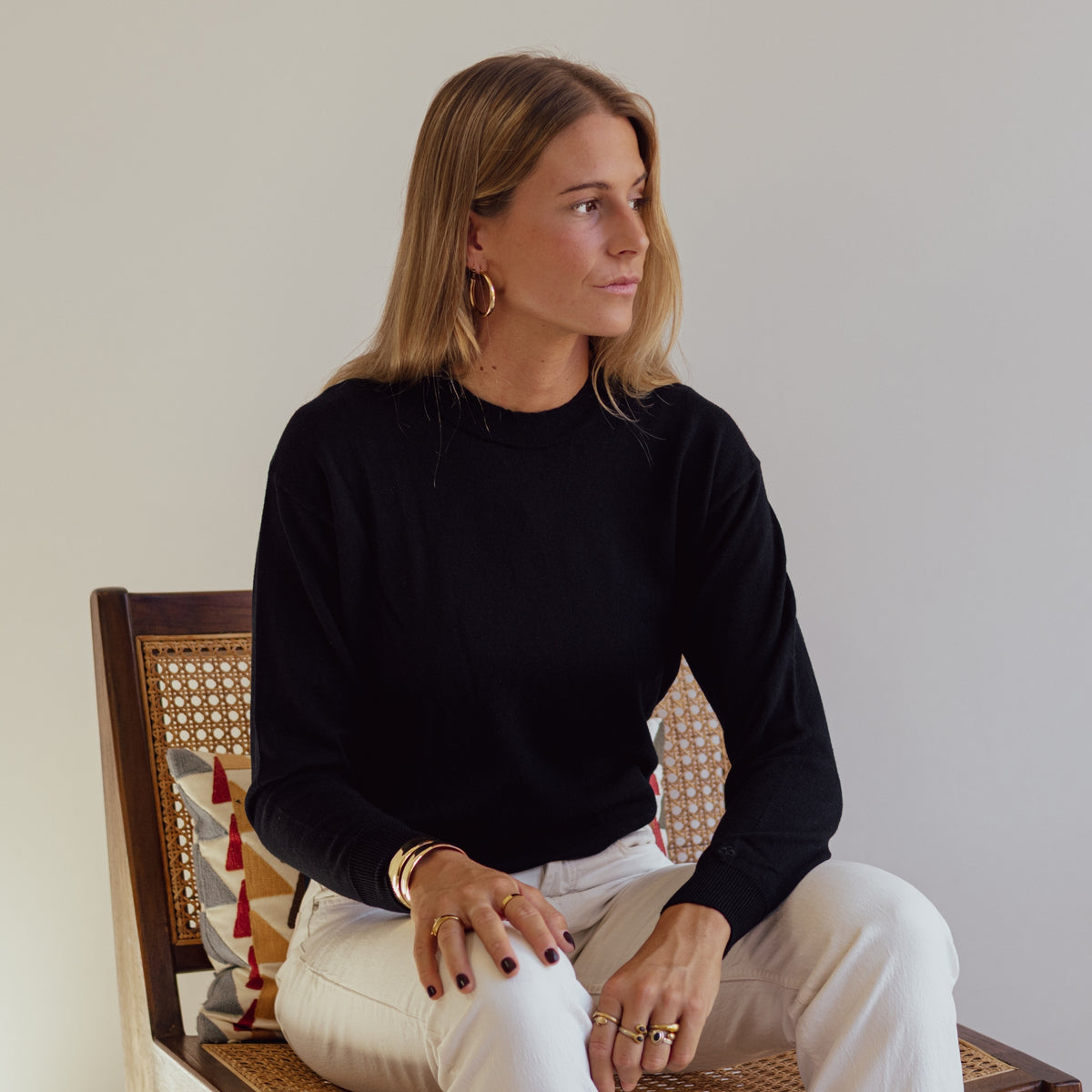 Le Pull en Laine Mérinos  — Noir