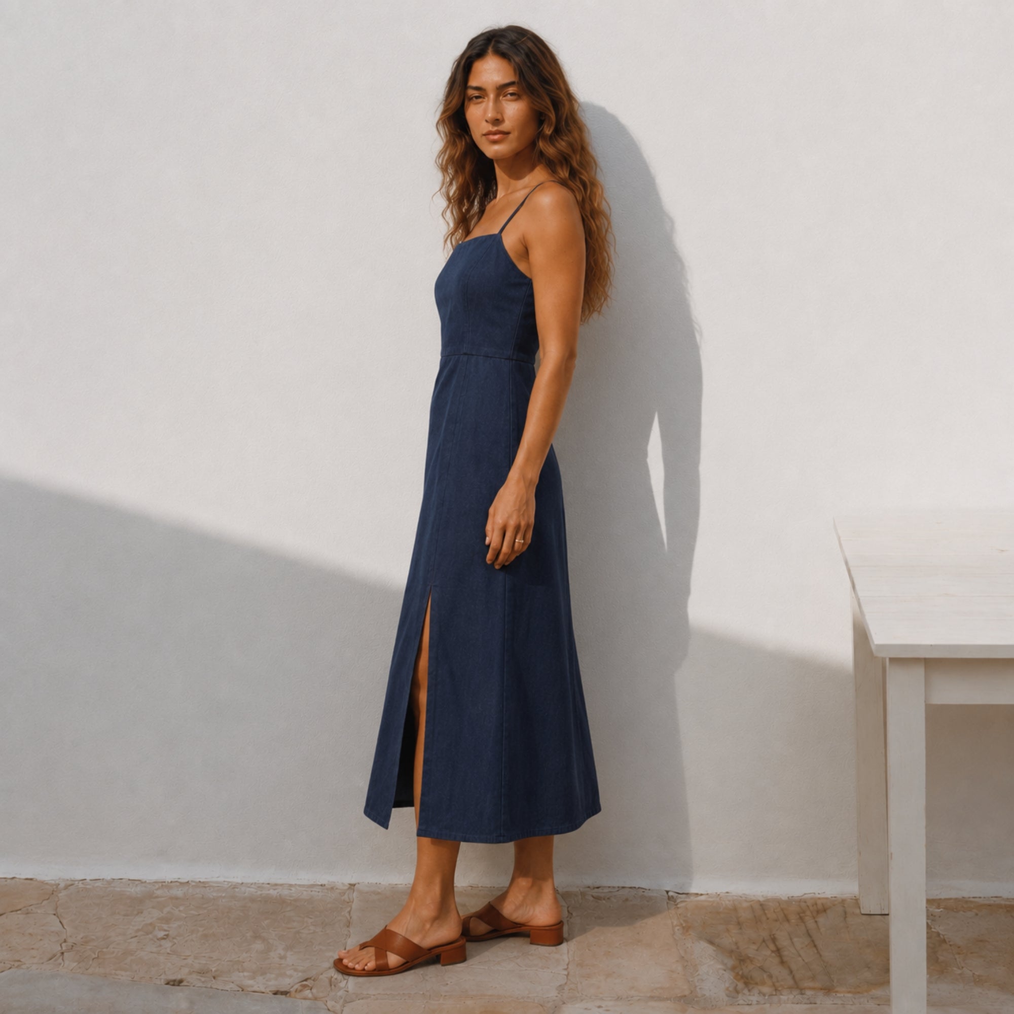 Robe Midi Coton Lin