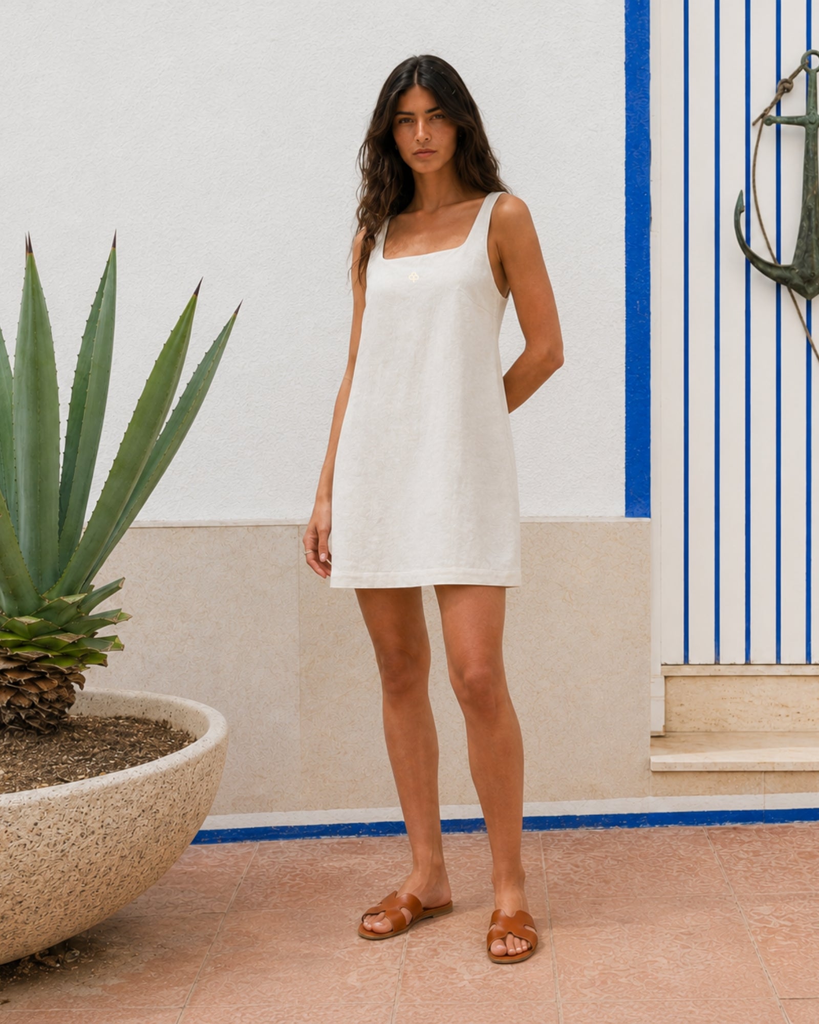 Vestido mini de lino