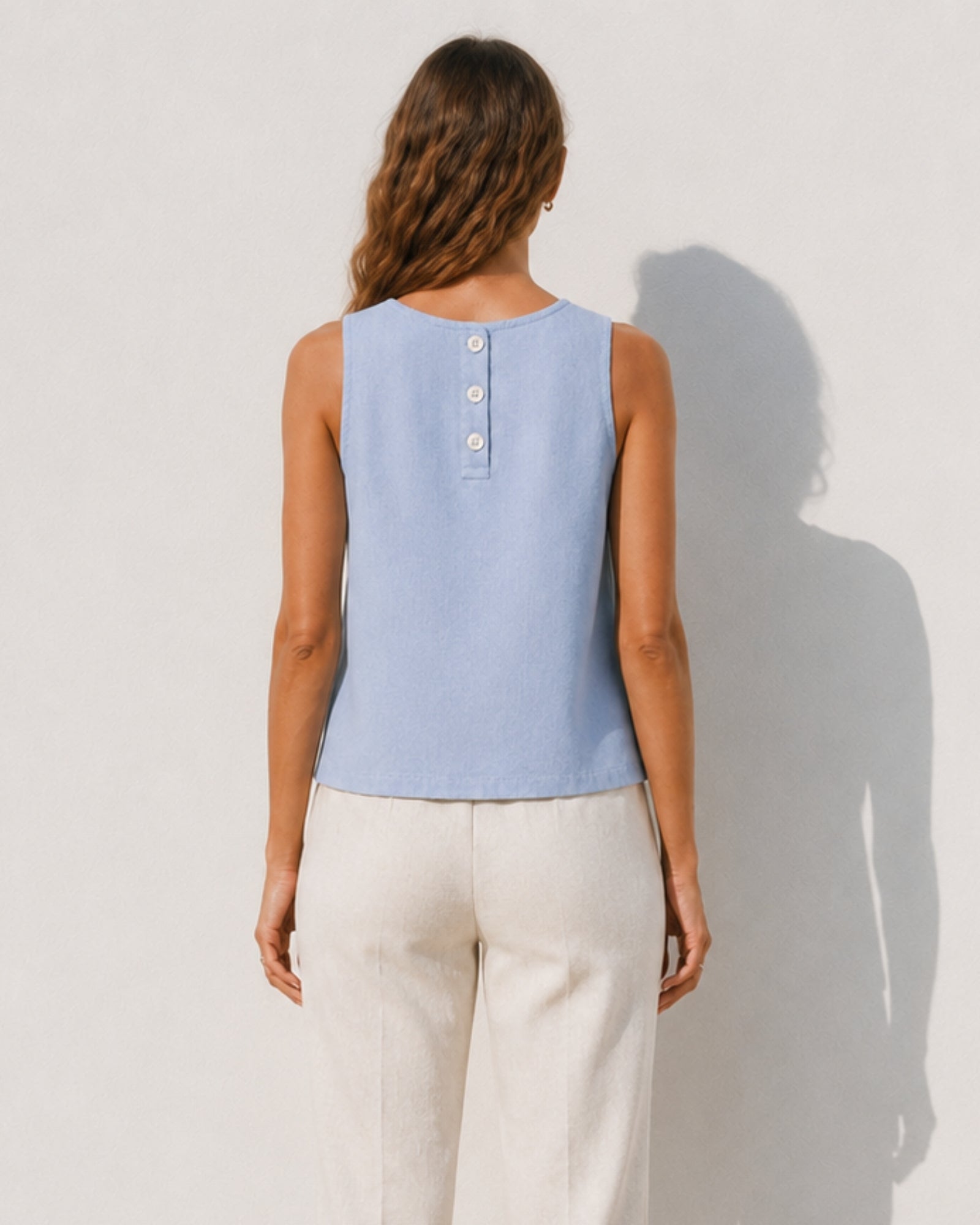 Sleeveless Linen Top