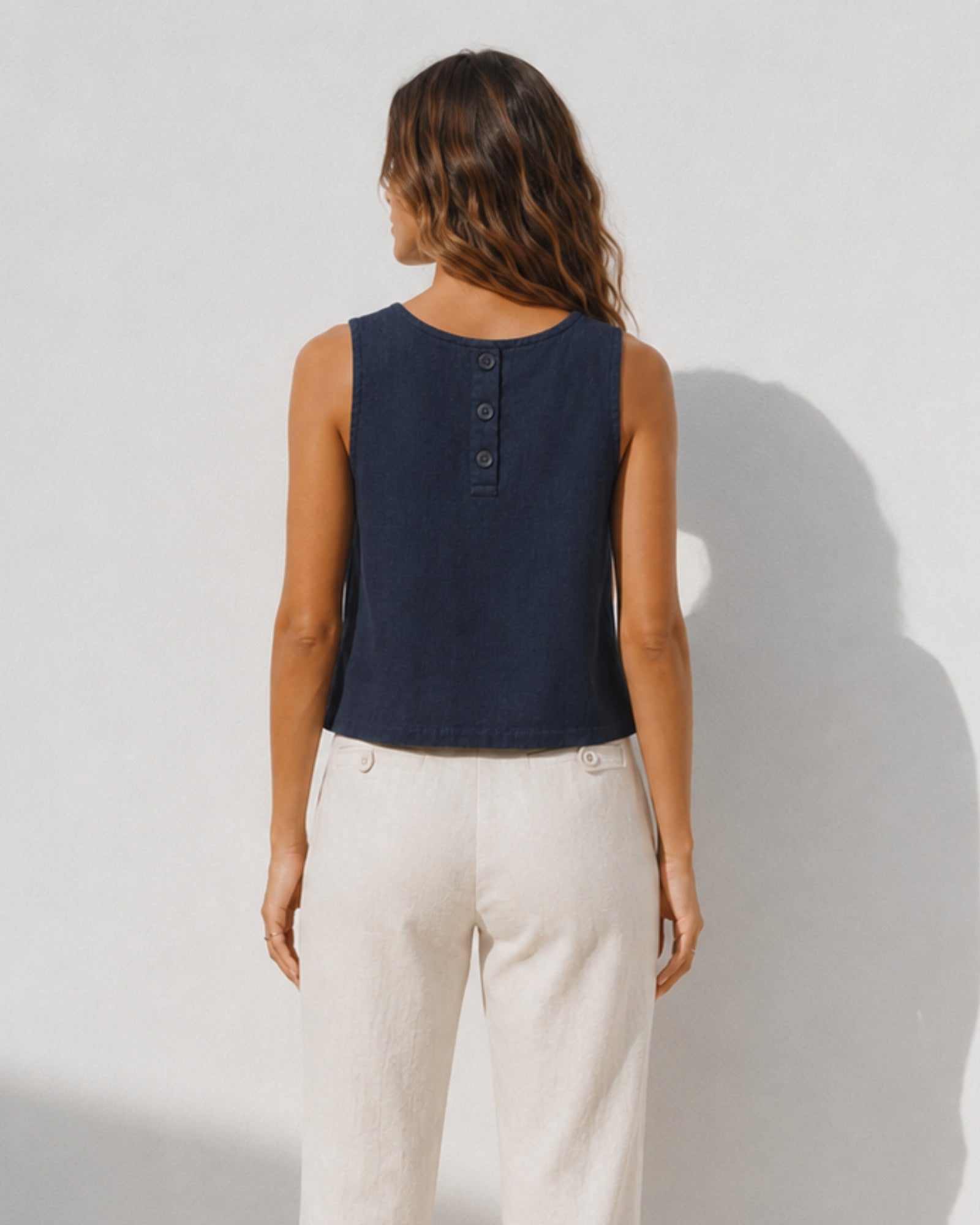 Sleeveless Linen Top