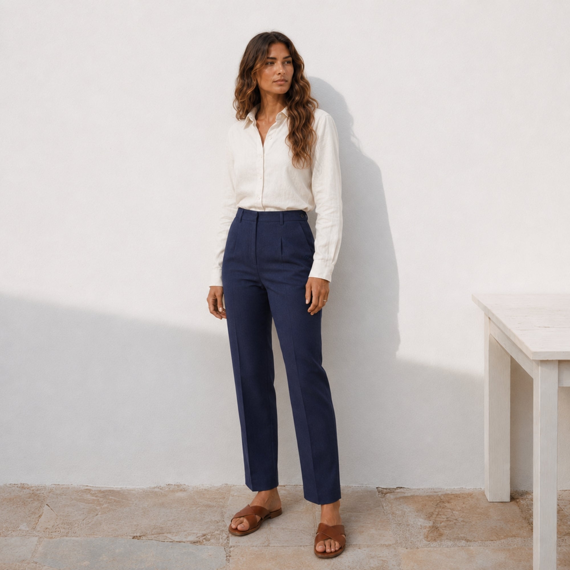 Straight Leg Linen Pants