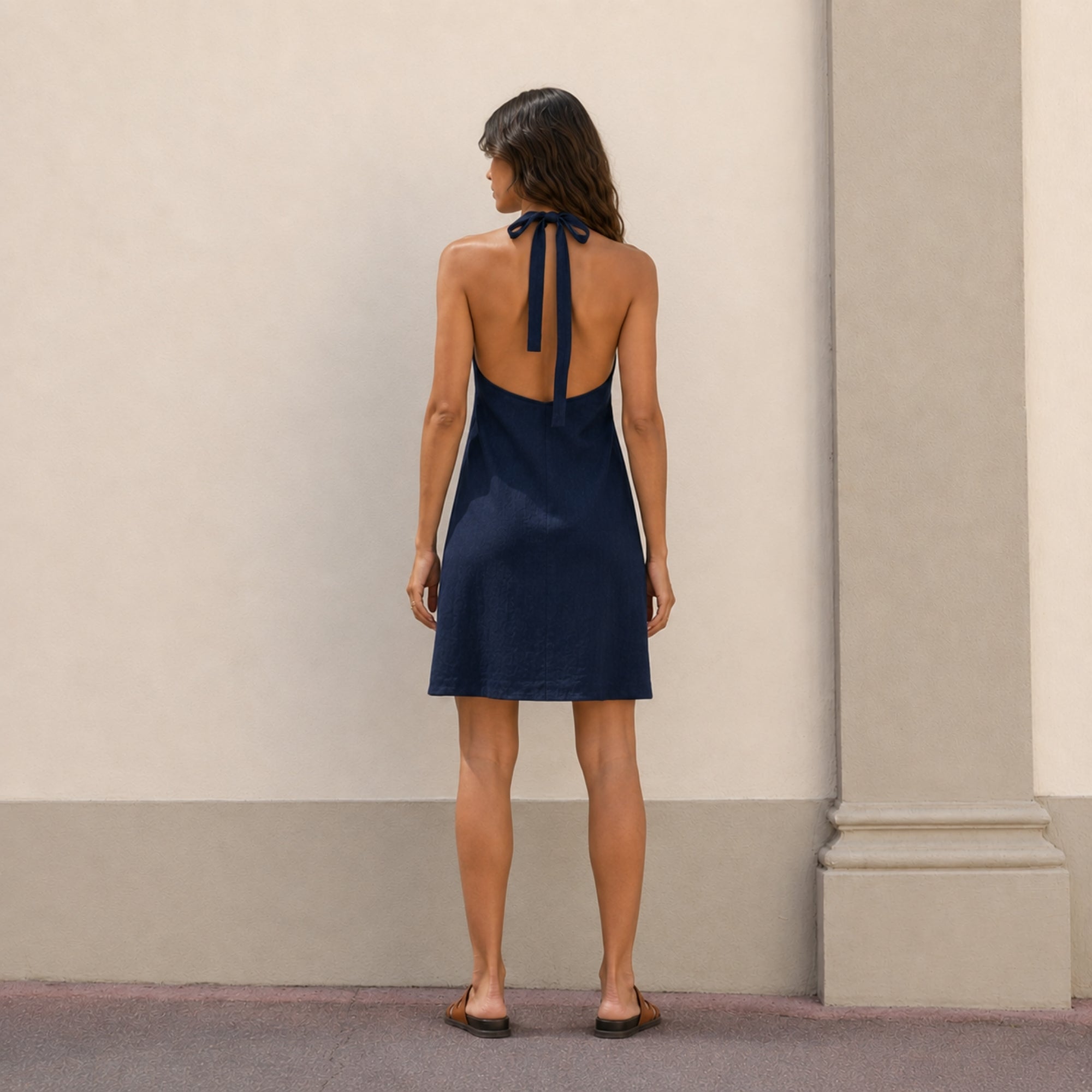 Robe Halter Coton Lin