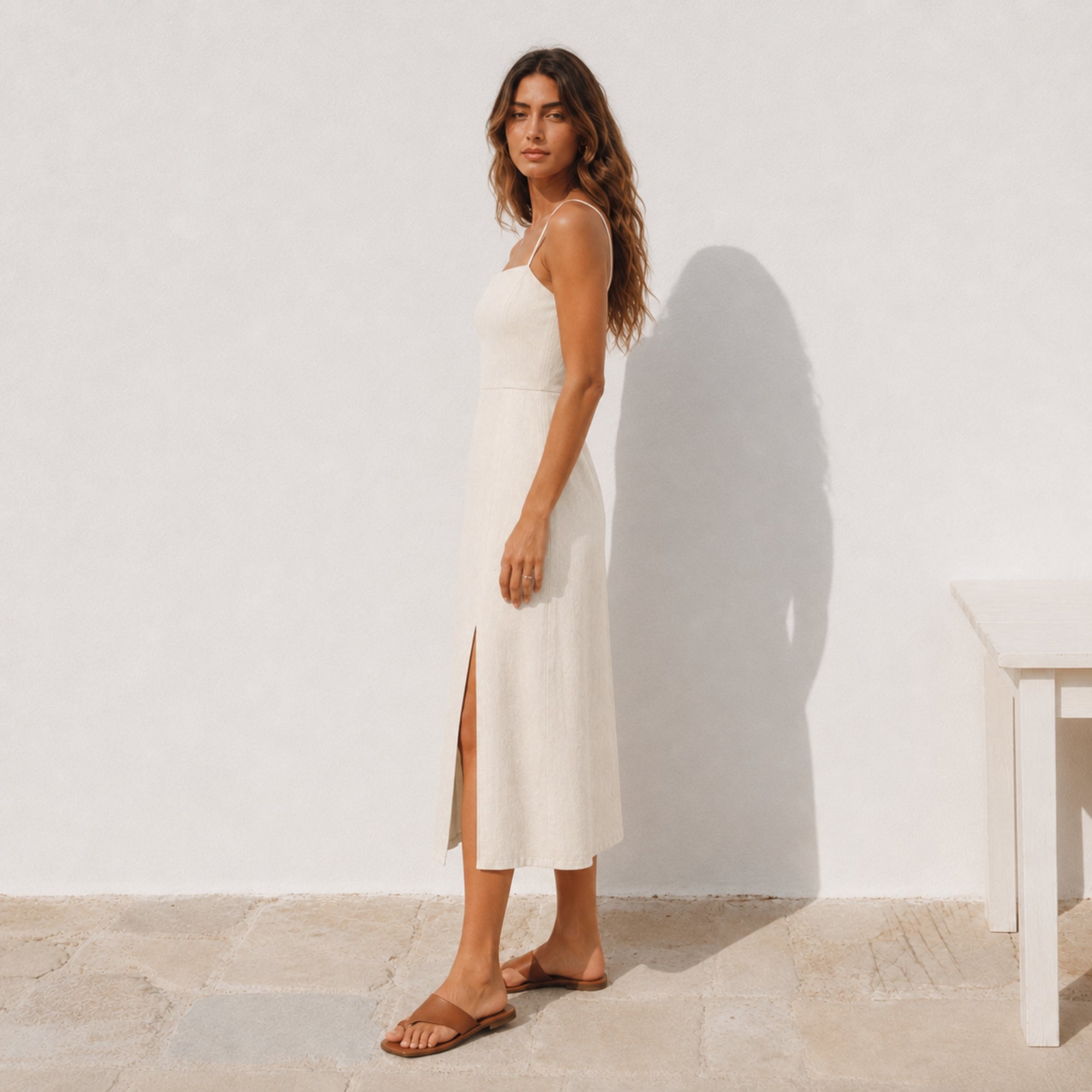 Robe Midi Coton Lin