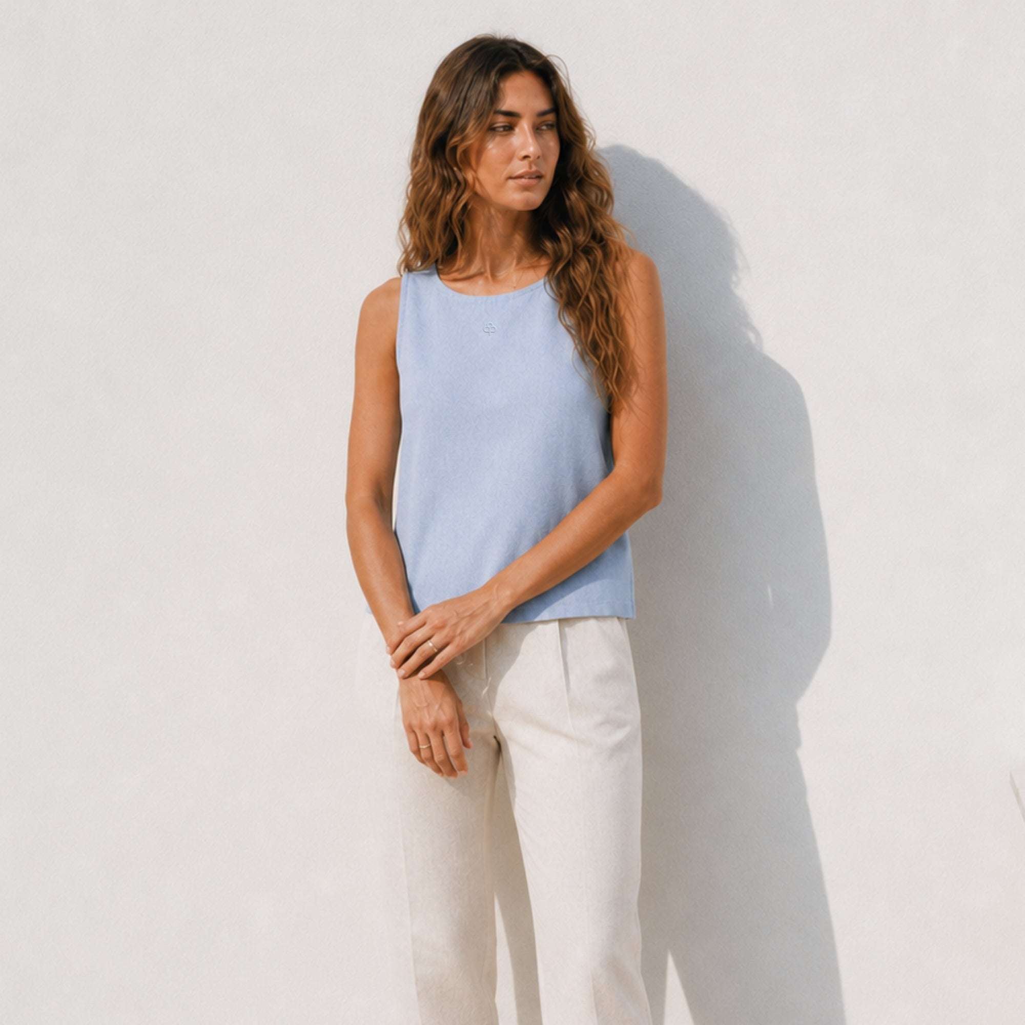 Sleeveless Linen Top