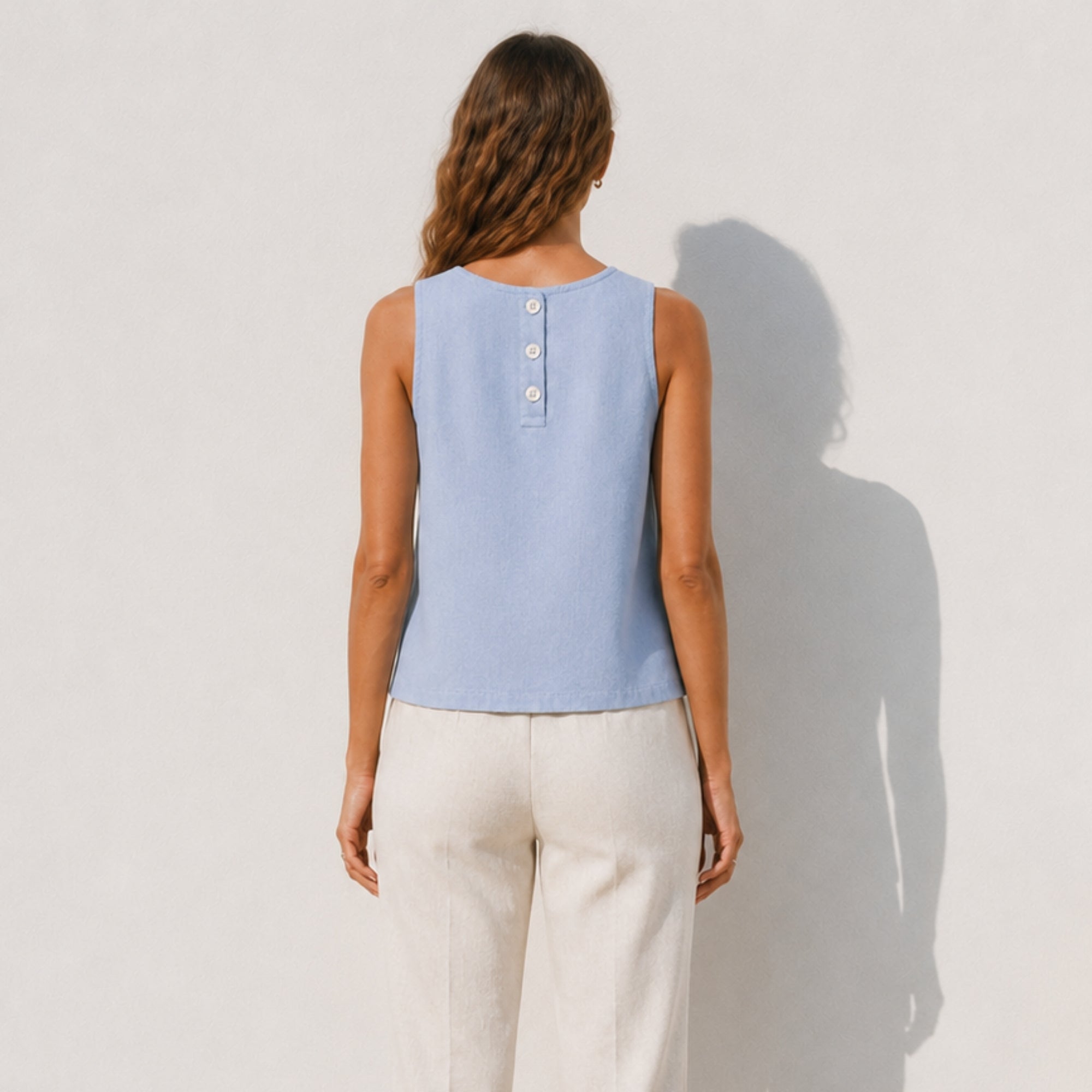 Sleeveless Linen Top