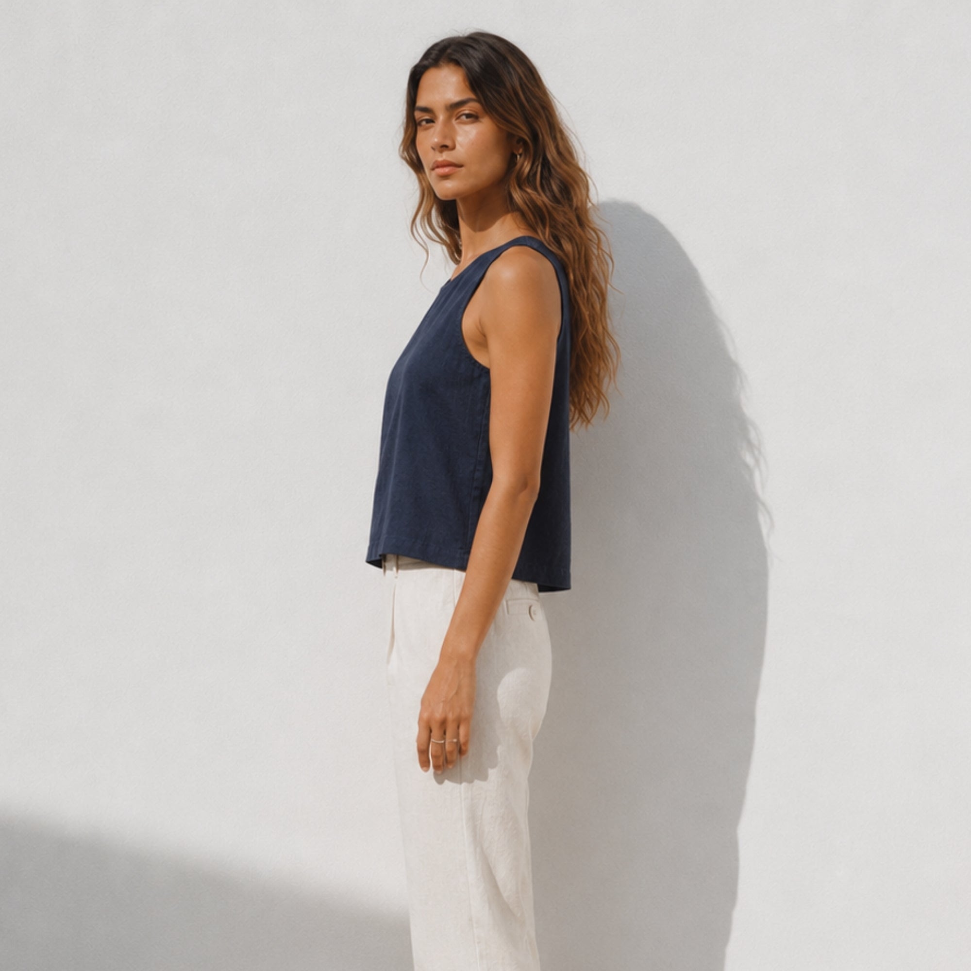 Sleeveless Linen Top