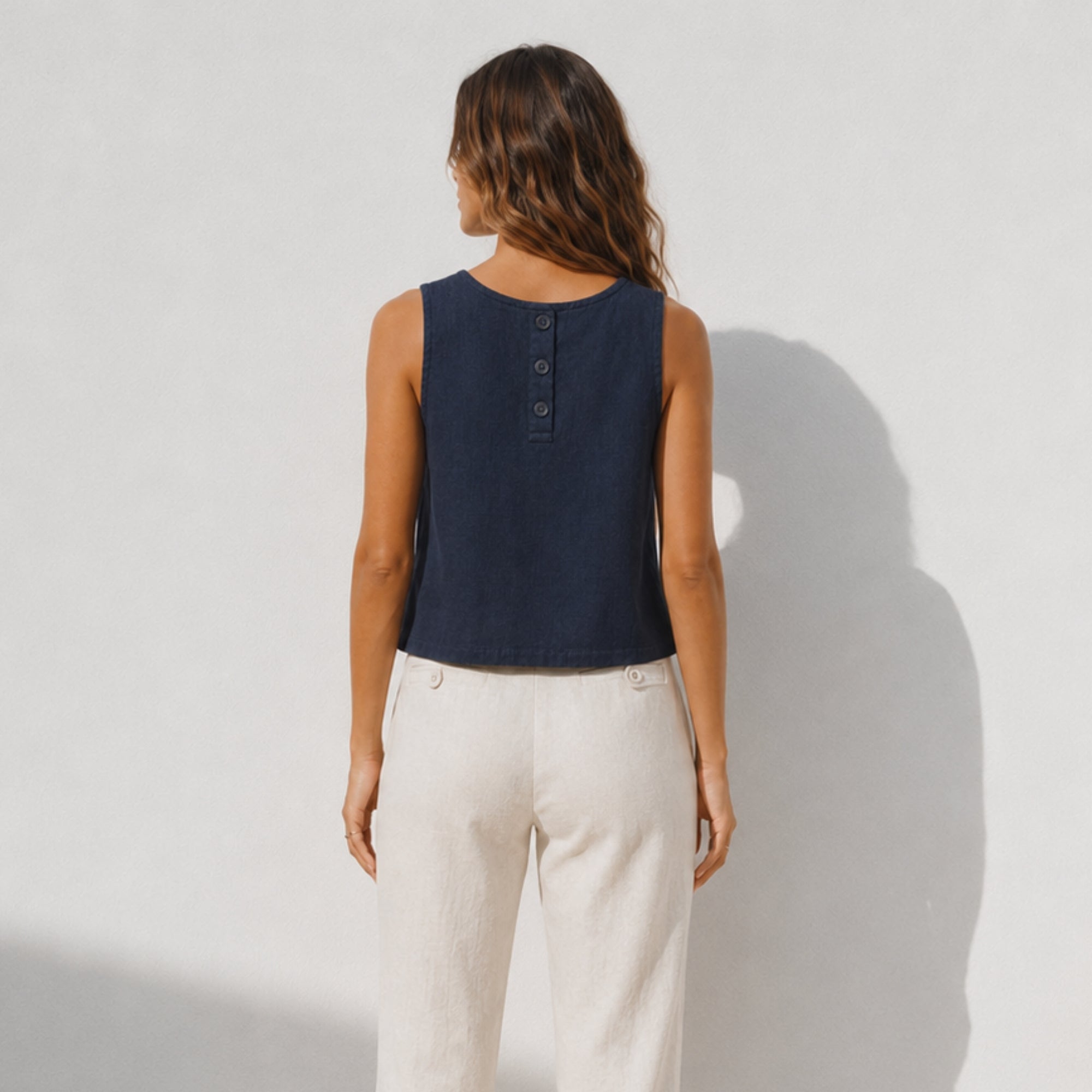 Sleeveless Linen Top