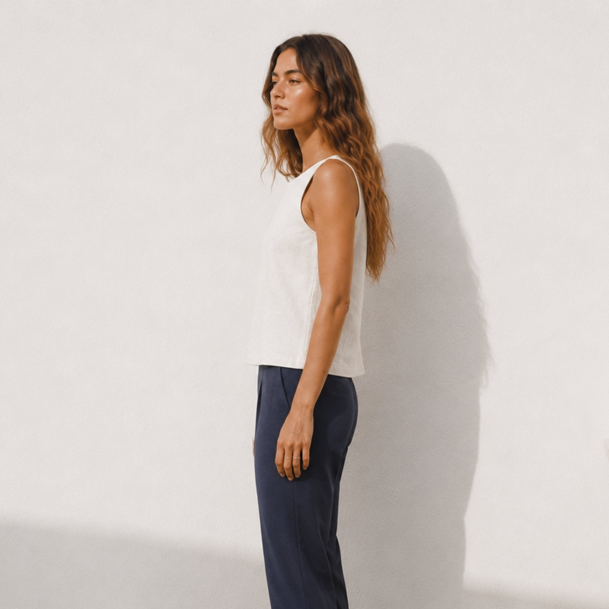 Sleeveless Linen Top