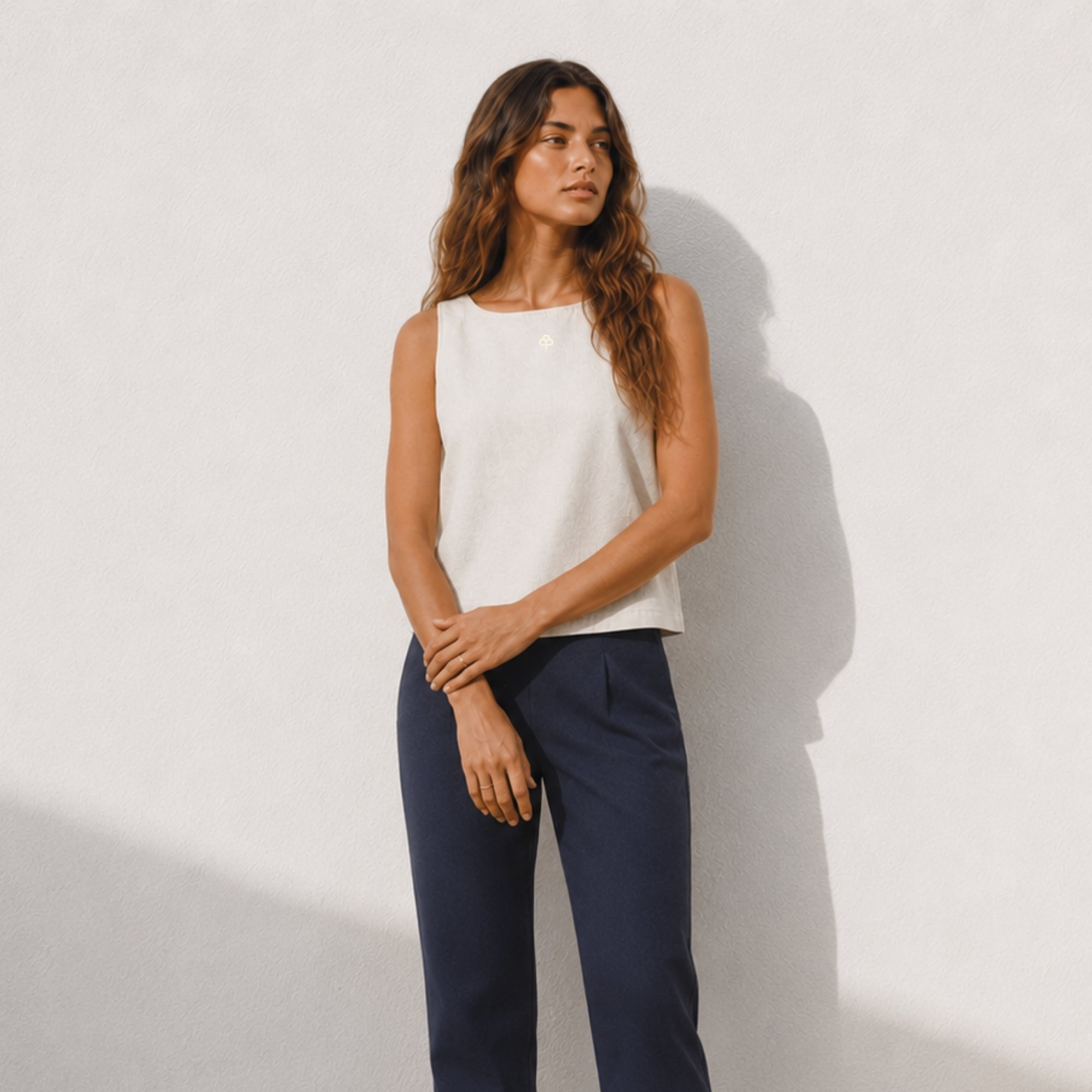 Sleeveless Linen Top