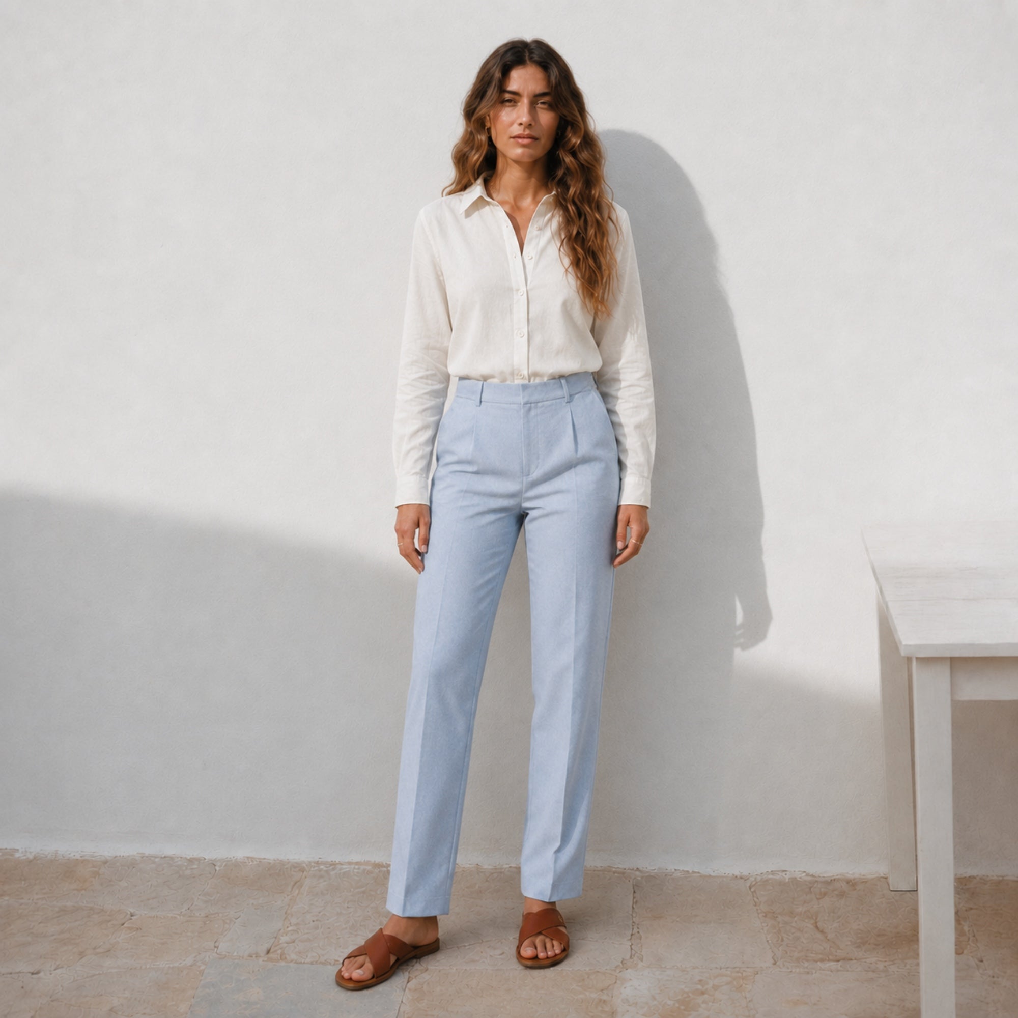 Straight Leg Linen Pants