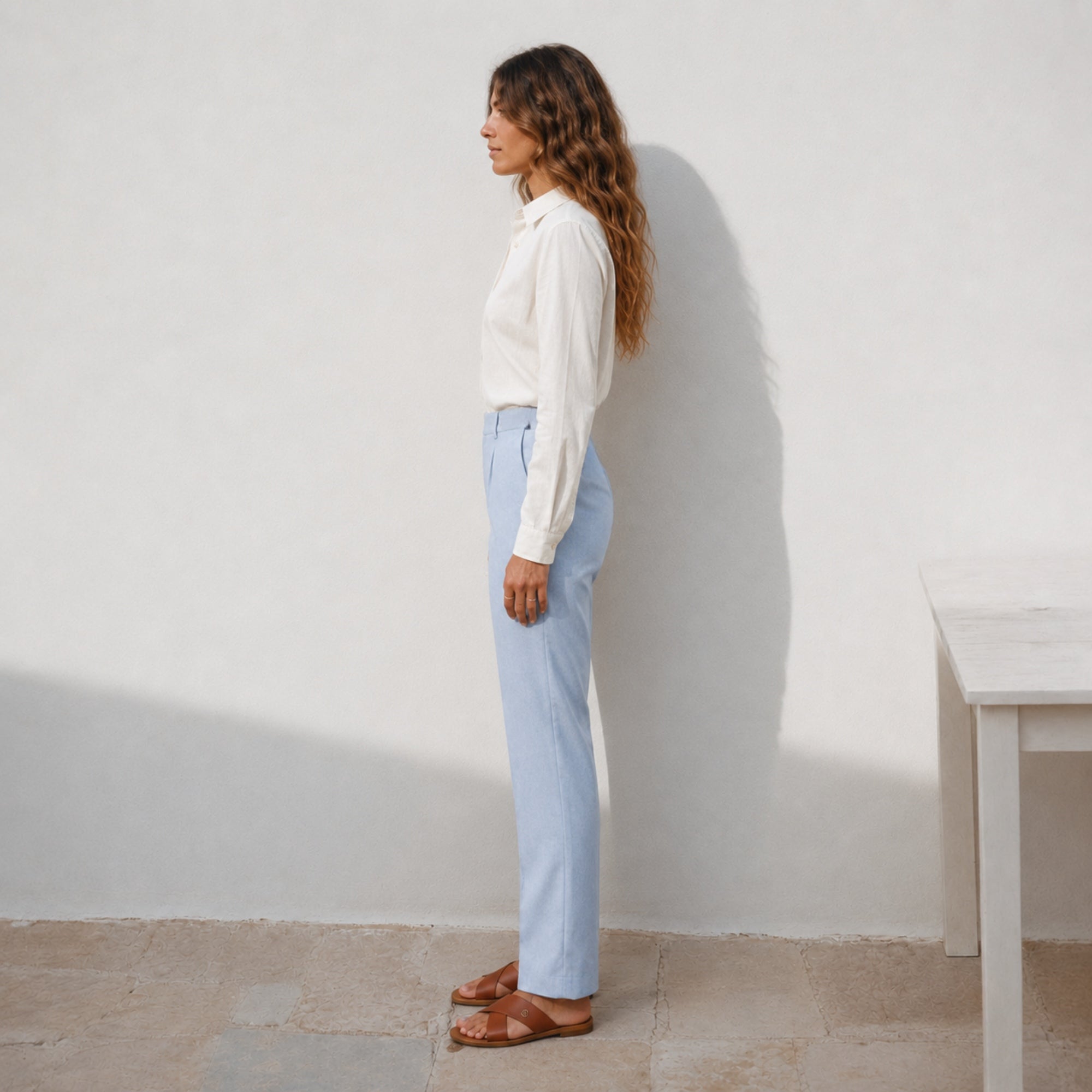 Straight Leg Linen Pants