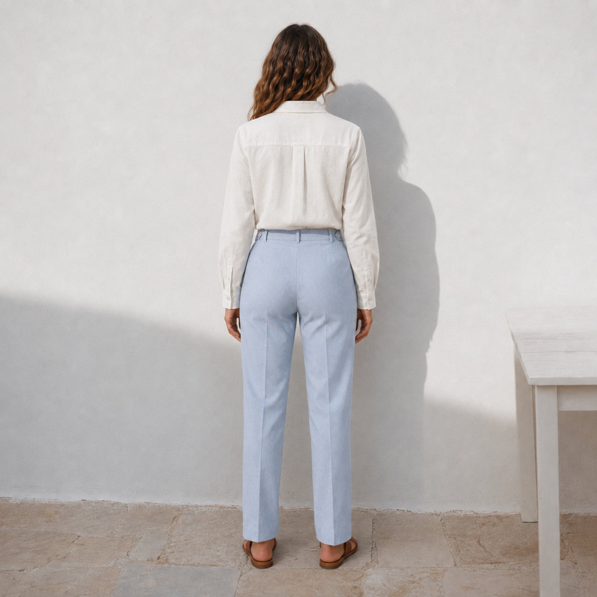 Straight Leg Linen Pants