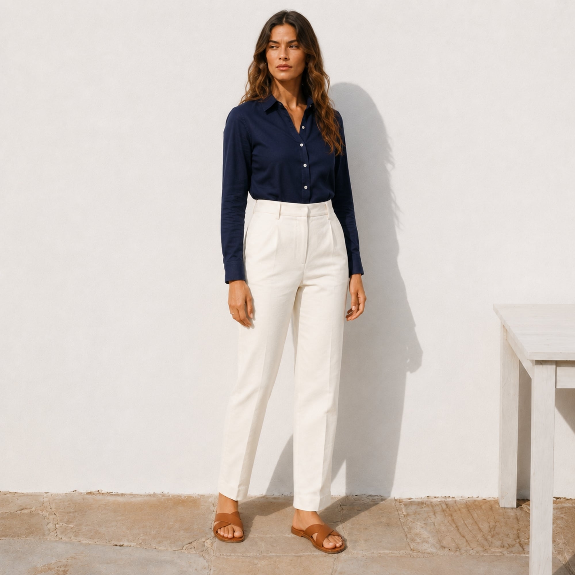 Straight Leg Linen Pants