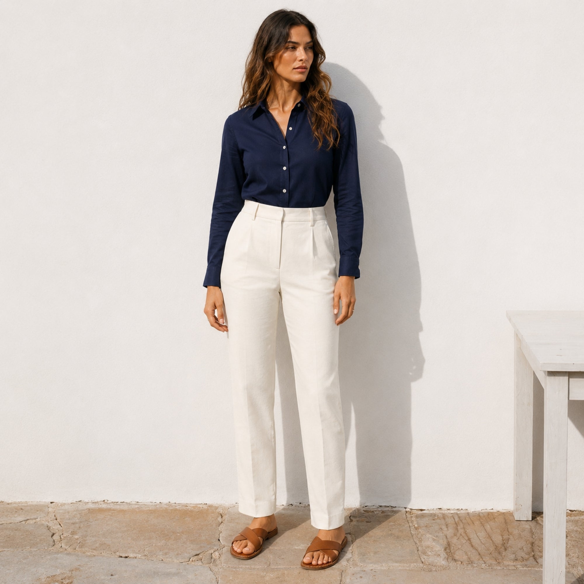 Straight Leg Linen Pants