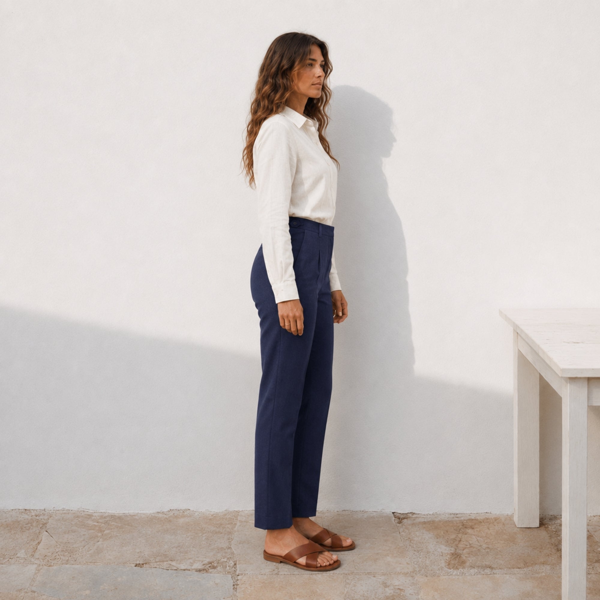 Straight Leg Linen Pants